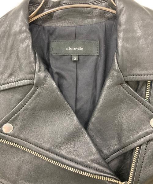 allureville（アルアバイル）allureville (アルアバイル) ラムレザーライダースジャケット ブラック サイズ:SIZE 2の古着・服飾アイテム