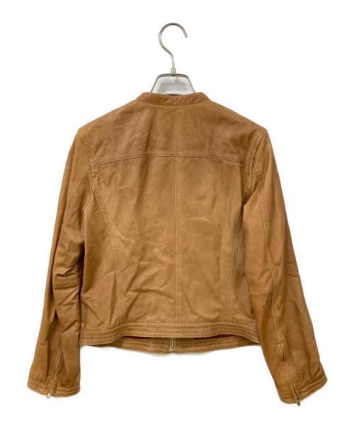 TOMORROW LAND（トゥモローランド）TOMORROW LAND (トゥモローランド) ラムレザーライダースジャケット キャメル サイズ:38の古着・服飾アイテム