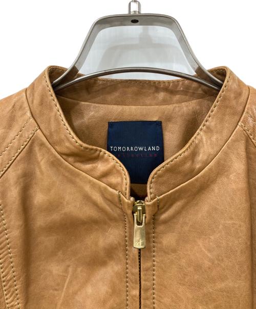 TOMORROW LAND（トゥモローランド）TOMORROW LAND (トゥモローランド) ラムレザーライダースジャケット キャメル サイズ:38の古着・服飾アイテム
