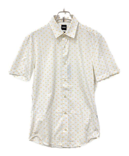 BOSS（ボス）BOSS (ボス) 半袖シャツ ホワイト×イエロー サイズ:XSサイズ 未使用品の古着・服飾アイテム