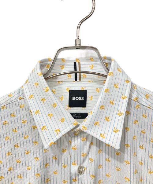 BOSS（ボス）BOSS (ボス) 半袖シャツ ホワイト×イエロー サイズ:XSサイズ 未使用品の古着・服飾アイテム