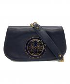 TORY BURCHトリーバーチ）の古着「チェーンショルダーバッグ」｜ネイビー×ゴールド