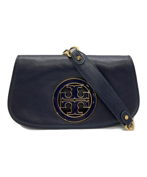 TORY BURCH（トリーバーチ）TORY BURCH (トリーバーチ) チェーンショルダーバッグ ネイビー×ゴールドの古着・服飾アイテム