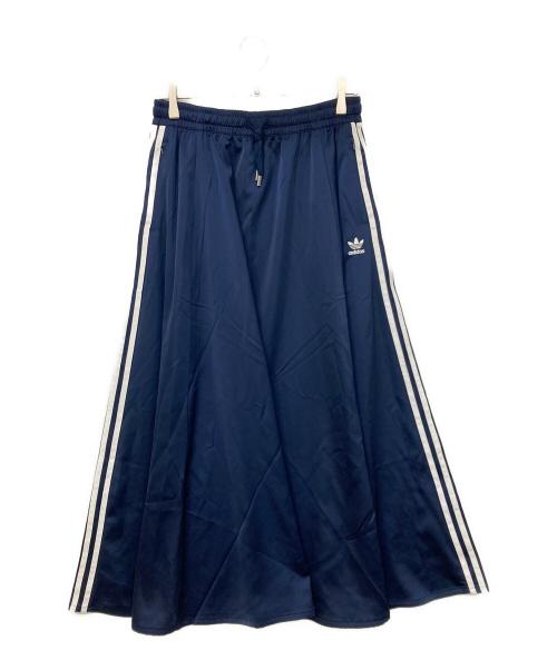 adidas（アディダス）adidas (アディダス) ロングサテンスカート ネイビー サイズ:XOT 未使用品の古着・服飾アイテム