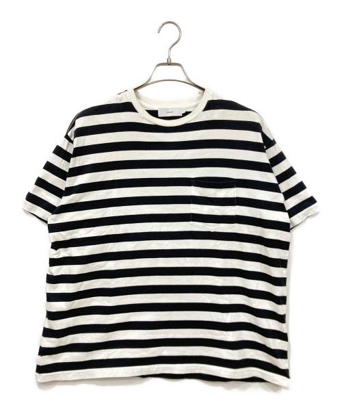 Graphpaper（グラフペーパー）Graphpaper (グラフペーパー) BORDER POCKET TEE S/S ホワイト×ブラック サイズ:Mの古着・服飾アイテム