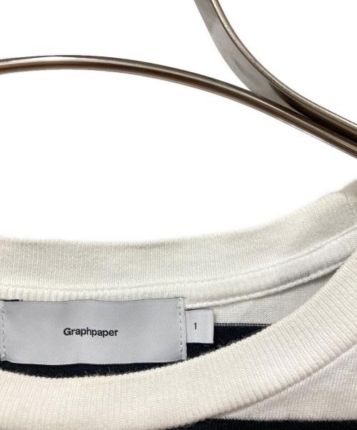 Graphpaper（グラフペーパー）Graphpaper (グラフペーパー) BORDER POCKET TEE S/S ホワイト×ブラック サイズ:Mの古着・服飾アイテム