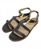 GUCCIグッチ）の古着「フラットサンダル」｜ブラック×ブラウン