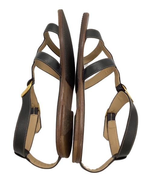 GUCCI（グッチ）GUCCI (グッチ) フラットサンダル ブラック×ブラウン サイズ:22.5cmの古着・服飾アイテム