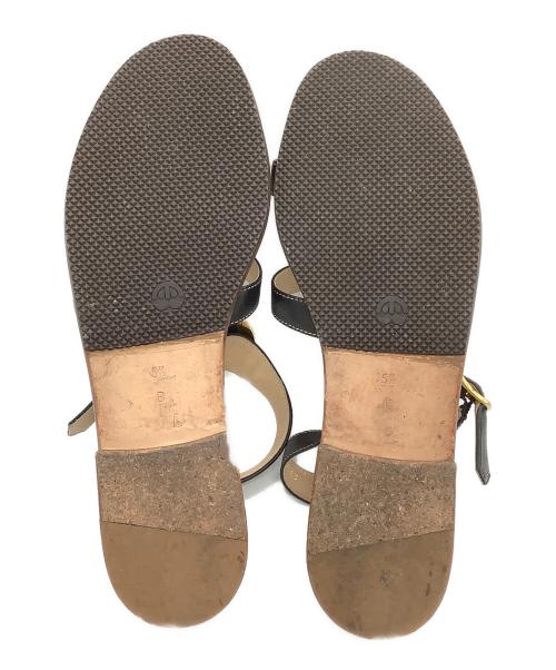 GUCCI（グッチ）GUCCI (グッチ) フラットサンダル ブラック×ブラウン サイズ:22.5cmの古着・服飾アイテム