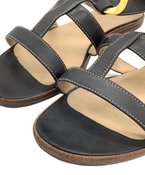 GUCCI（グッチ）GUCCI (グッチ) フラットサンダル ブラック×ブラウン サイズ:22.5cmの古着・服飾アイテム