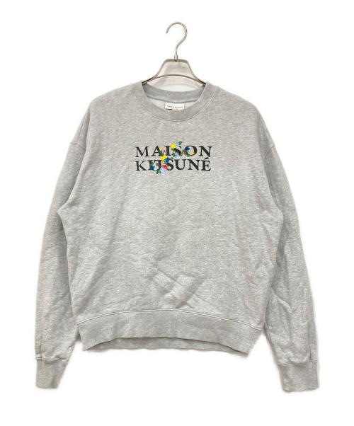 maison kitsune（メゾンキツネ）maison kitsune (メゾンキツネ) 裏起毛スウェット グレー×ブラック サイズ:Mサイズの古着・服飾アイテム