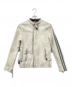 shottショット）の古着「シングルライダースジャケット」｜ホワイト