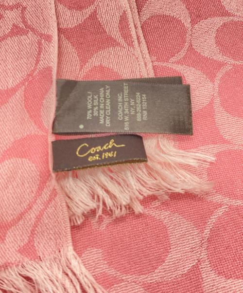 COACH（コーチ）COACH (コーチ) スカーフ ピンクの古着・服飾アイテム