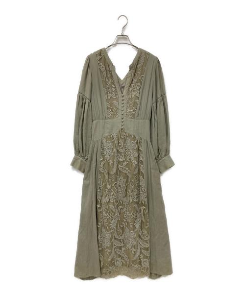 Ameri（アメリ）Ameri (アメリ) 長袖ワンピース オリーブ サイズ:Mサイズの古着・服飾アイテム