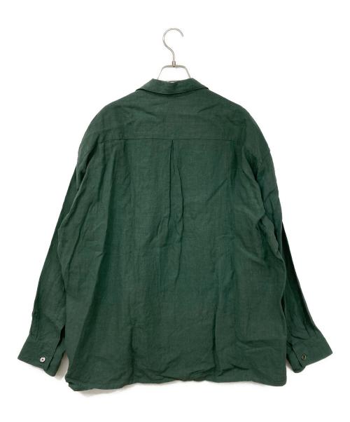 PERS PROJECTS（パースプロジェクト）PERS PROJECTS (パースプロジェクト) リネンオープンシャツ グリーン サイズ:03の古着・服飾アイテム