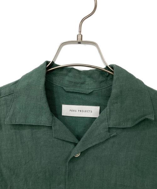 PERS PROJECTS（パースプロジェクト）PERS PROJECTS (パースプロジェクト) リネンオープンシャツ グリーン サイズ:03の古着・服飾アイテム