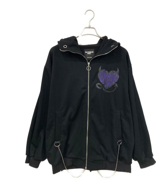 BACK STAGE PASS（バックステージパス）BACK STAGE PASS (バックステージパス) ジップパーカー ブラック サイズ:FREEの古着・服飾アイテム