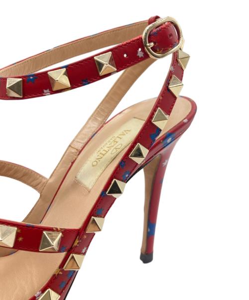 VALENTINO GARAVANI（ヴァレンティノ・ガラヴァーニ）VALENTINO GARAVANI (ヴァレンティノ・ガラヴァーニ) ロックスタッズパンプス レッド×ブルー サイズ:24.5cmの古着・服飾アイテム