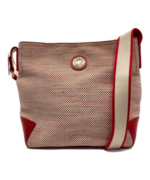 HUNTING WORLD（ハンティングワールド）HUNTING WORLD (ハンティングワールド) ショルダーバッグ アイボリー×レッドの古着・服飾アイテム