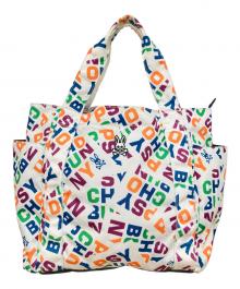 Psycho Bunny（サイコ バニー）の古着「トートバッグ」｜ホワイト/マルチカラー