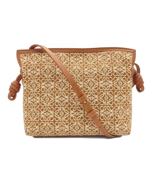LOEWE（ロエベ）LOEWE (ロエベ) FLAMECO CLUTCH MINI ブラウン×ホワイトの古着・服飾アイテム