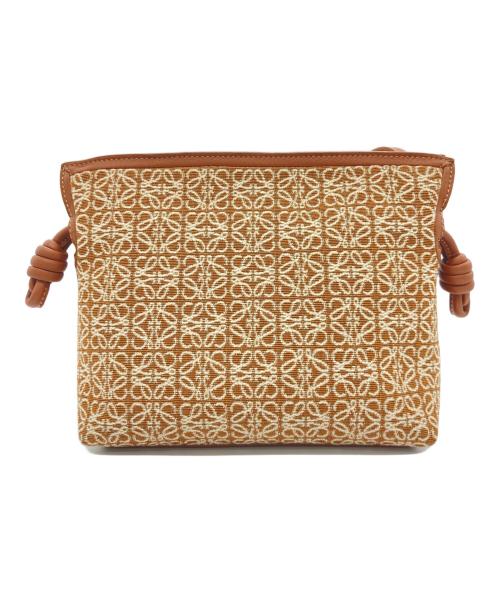 LOEWE（ロエベ）LOEWE (ロエベ) FLAMECO CLUTCH MINI ブラウン×ホワイトの古着・服飾アイテム