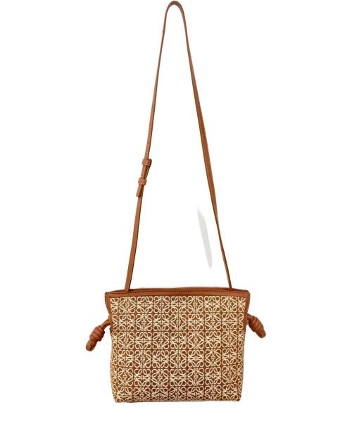 LOEWE（ロエベ）LOEWE (ロエベ) FLAMECO CLUTCH MINI ブラウン×ホワイトの古着・服飾アイテム