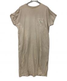 THE NORTHFACE PURPLELABEL（ザ・ノースフェイス パープルレーベル）の古着「5.5oz H/S Crew Neck Dress」｜ベージュ×グリーン