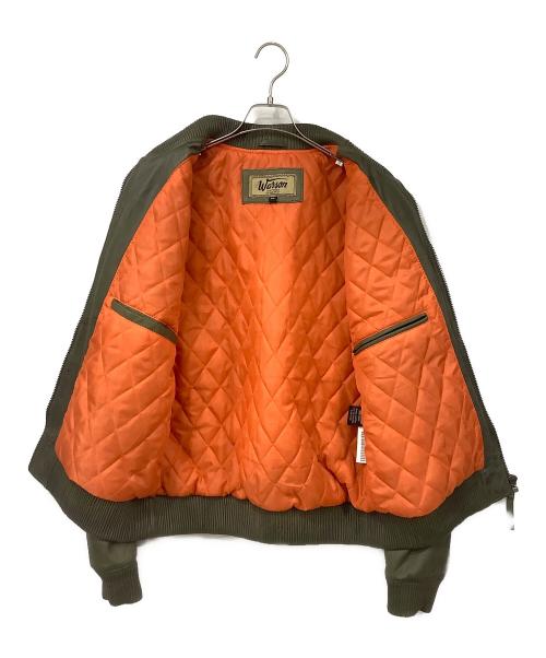 Warson Motors（ワーソンモータース）Warson Motors (ワーソンモータース) レザーブルゾン カーキ×ブラック サイズ:XLサイズの古着・服飾アイテム