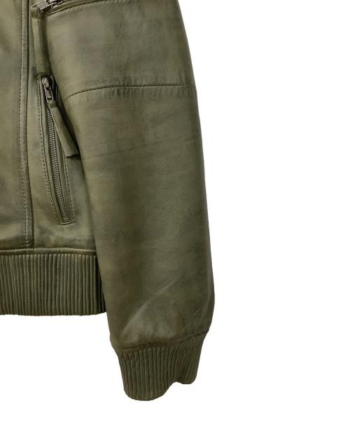 Warson Motors（ワーソンモータース）Warson Motors (ワーソンモータース) レザーブルゾン カーキ×ブラック サイズ:XLサイズの古着・服飾アイテム