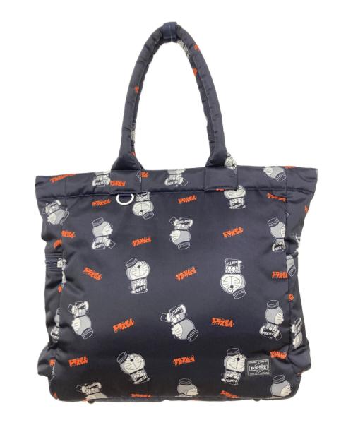 PORTER（ポーター）PORTER (ポーター) ドラえもん (ドラエモン) トートバッグ ネイビー×オレンジの古着・服飾アイテム
