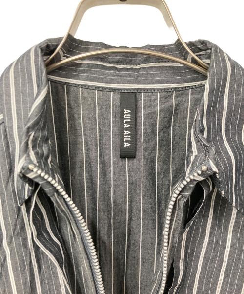 AULA AILA（アウラアイラ）AULA AILA (アウラアイラ) 長袖ジップワンピース ホワイト×ブラック サイズ:Sサイズの古着・服飾アイテム