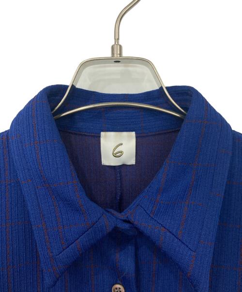 6(ROKU) BEAUTY&YOUTH（ロク ビューティーアンドユース）6(ROKU) BEAUTY&YOUTH (ロク ビューティーアンドユース) 長袖シャツ ブルー×パープル サイズ:FREEの古着・服飾アイテム