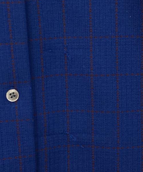 6(ROKU) BEAUTY&YOUTH（ロク ビューティーアンドユース）6(ROKU) BEAUTY&YOUTH (ロク ビューティーアンドユース) 長袖シャツ ブルー×パープル サイズ:FREEの古着・服飾アイテム