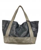 aniaryアニアリ）の古着「レザートートバッグ」｜ブラック×グレー