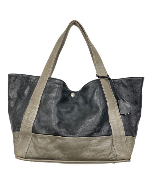 aniary（アニアリ）aniary (アニアリ) レザートートバッグ ブラック×グレーの古着・服飾アイテム