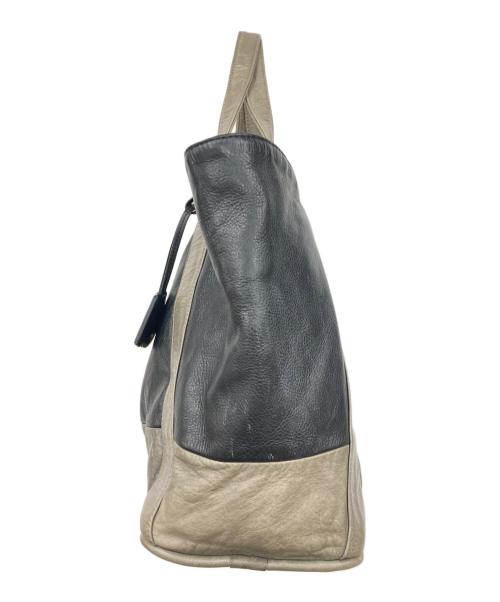 aniary（アニアリ）aniary (アニアリ) レザートートバッグ ブラック×グレーの古着・服飾アイテム