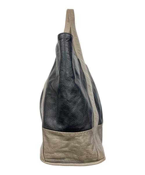 aniary（アニアリ）aniary (アニアリ) レザートートバッグ ブラック×グレーの古着・服飾アイテム