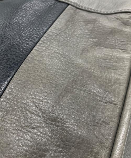 aniary（アニアリ）aniary (アニアリ) レザートートバッグ ブラック×グレーの古着・服飾アイテム