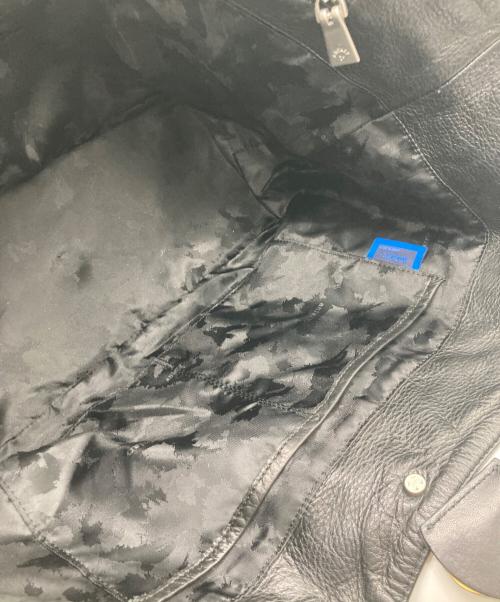 aniary（アニアリ）aniary (アニアリ) レザートートバッグ ブラック×グレーの古着・服飾アイテム