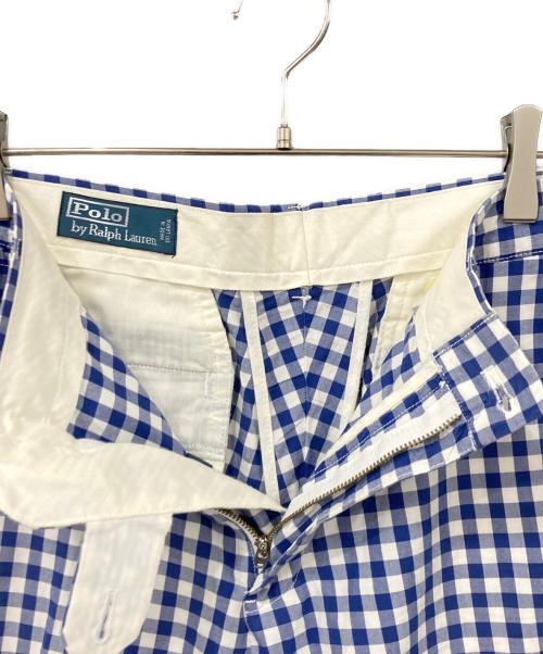 POLO RALPH LAUREN（ポロ・ラルフローレン）POLO RALPH LAUREN (ポロ・ラルフローレン) ハーフパンツ ブルー×ホワイト サイズ:SIZE 81㎝(W32)の古着・服飾アイテム