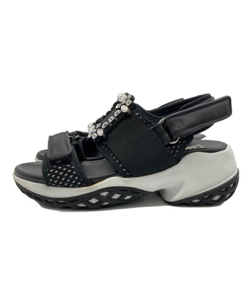 Roger Vivier（ロジェ ヴィヴィエ）Roger Vivier (ロジェ ヴィヴィエ) スポーツサンダル ブラック×ホワイト サイズ:24.5cmの古着・服飾アイテム