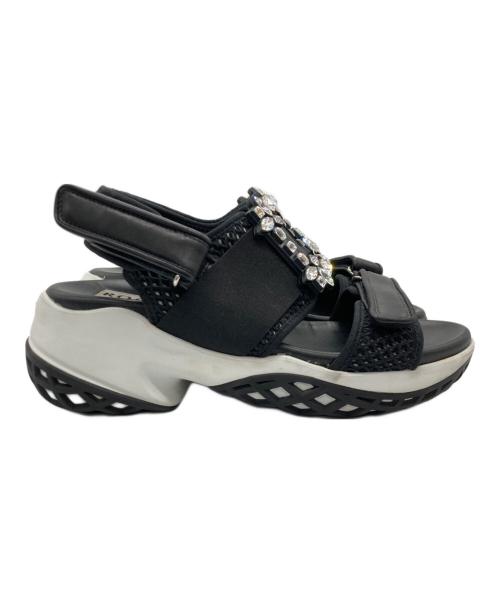 Roger Vivier（ロジェ ヴィヴィエ）Roger Vivier (ロジェ ヴィヴィエ) スポーツサンダル ブラック×ホワイト サイズ:24.5cmの古着・服飾アイテム