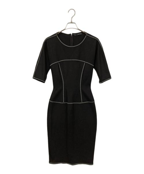 DSQUARED2（ディースクエアード）DSQUARED2 (ディースクエアード) 半袖ワンピース ブラック×ホワイト サイズ:Sの古着・服飾アイテム