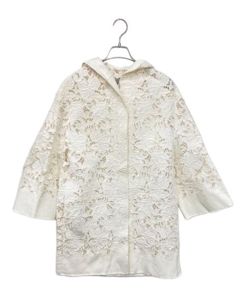 ermanno scervino（エルマノシェルビーノ）ermanno scervino (エルマノシェルビーノ) ジップレースコート ホワイト サイズ:40の古着・服飾アイテム