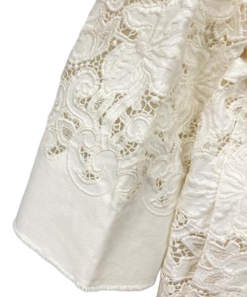 ermanno scervino（エルマノシェルビーノ）ermanno scervino (エルマノシェルビーノ) ジップレースコート ホワイト サイズ:40の古着・服飾アイテム