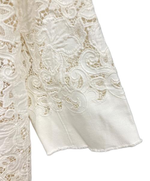 ermanno scervino（エルマノシェルビーノ）ermanno scervino (エルマノシェルビーノ) ジップレースコート ホワイト サイズ:40の古着・服飾アイテム