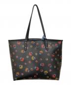 COACHコーチ）の古着「リバーシブルトートバッグ」｜ブラック/マルチカラー