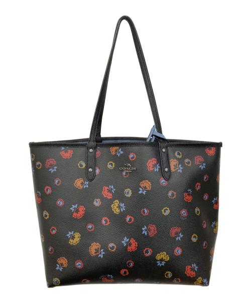 COACH（コーチ）COACH (コーチ) リバーシブルトートバッグ ブラック/マルチカラーの古着・服飾アイテム