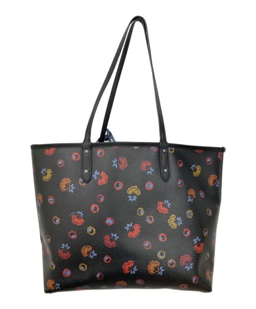COACH（コーチ）COACH (コーチ) リバーシブルトートバッグ ブラック/マルチカラーの古着・服飾アイテム